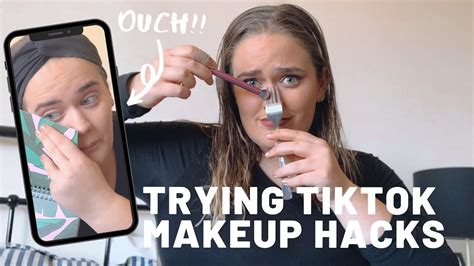 Trying And Reviewing Tiktok Makeup Hacks Youtube