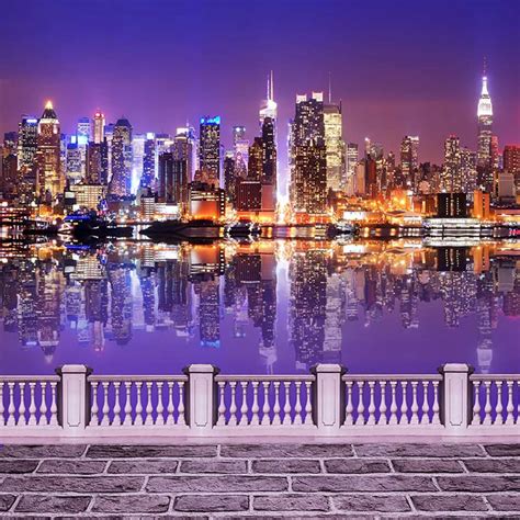 Night City Scene Bridge Photography Backdrops Printed Sparkling Light