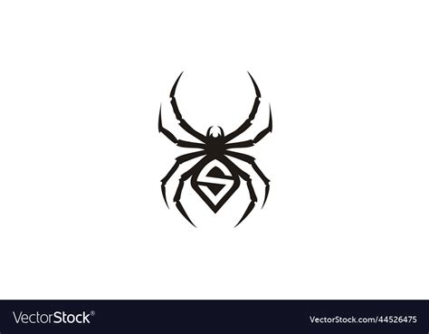 Initial Letter S Spider Black Widow Tarantula Logo