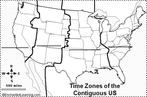 Time Zone Map Usa Printable Black And White