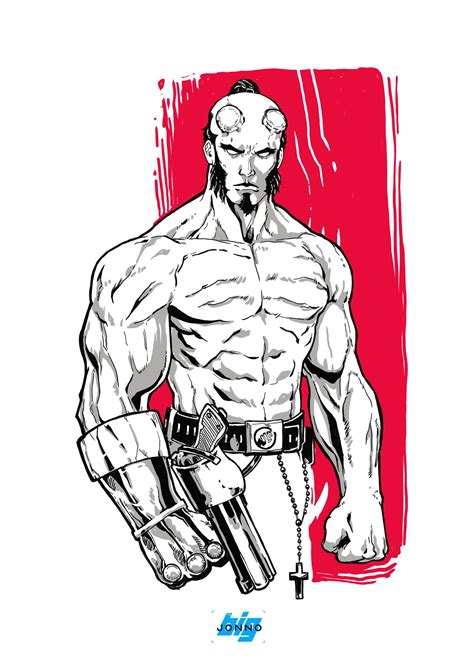 Hellboy Male Sketch Character Illustration