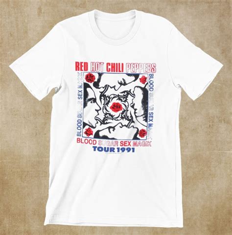 Red Hot Chili Peppers Blood Sugar Sex Magik Tour 1991 White T Etsy