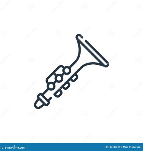 Clarinet Vector Icon Isolated On White Background Outline Thin Line