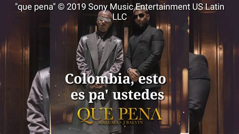 Maluma And J Balvin Que Pena Audio Oficial Letra Descarga Youtube