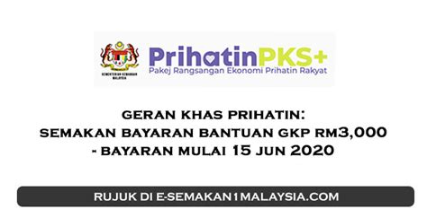 Di bawah pakej pemerkasa, perdana menteri mengumumkan geran khas prihatin 3.0 akan diteruskan. Geran Khas Prihatin: Pembayaran Bantuan GKP (RM3,000 ...