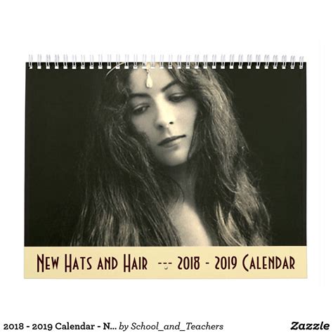 2018 2019 Calendar New Hats And Hair Vintage Calendar Calendar 2019 Calendar