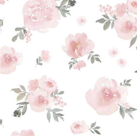 Soft Pink Pastel Floral Wallpaper Mural Traditional Or Etsy Vintage