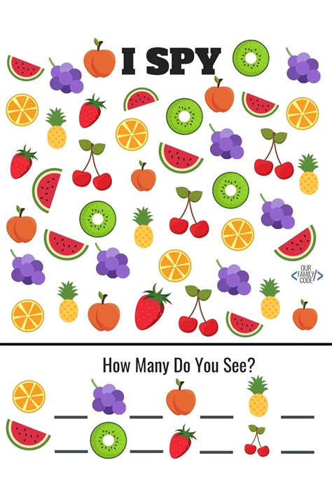 How Many Fruits Worksheet