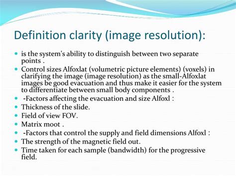 Image resolution for the video monitor screen for images viewed on computer screens, scan resolution merely. PPT - Magnetic resonance imaging PowerPoint Presentation ...