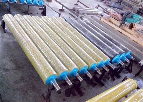 Smooth Surface Rubber Coated Conveyor Rollers Industrial Rubber