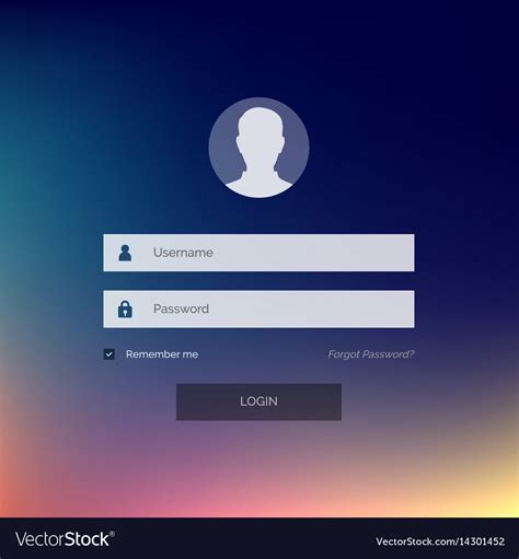 Modern Login Form Interface Design With Username Vector Image
