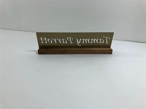 Custom Metal Name Plate For Desk Office With Wood Stand 14ga Etsy