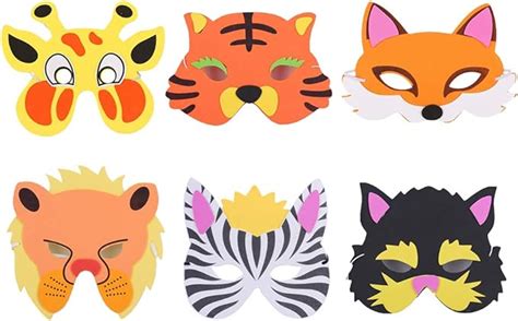 Toyvian 6 Máscaras De Animales Para Niños Para La Decoración De