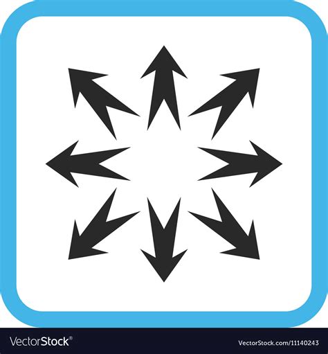 Expand Arrows Icon In A Frame Royalty Free Vector Image