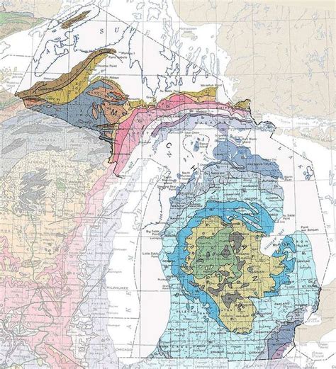 Geologic Maps Of The 50 United States Map Map Of Michigan Geology