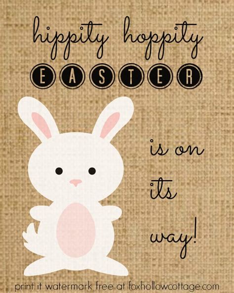 Burlap Bunny Easter Art Free Printable