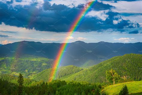 Mountains And Rainbow High Quality Nature Stock Photos ~ Creative Market