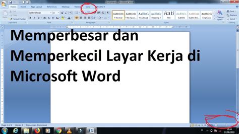 Tutorial Cara Memperbesar Dan Memperkecil Layar Kerja Di Microsoft Word