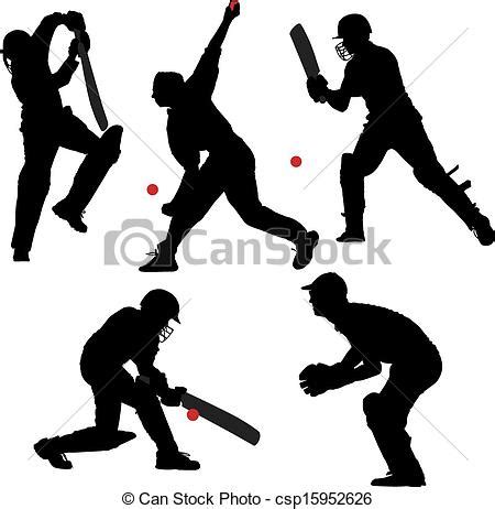 Also drawing sport cricket available at png transparent variant. Vector Illustration of Cricket Sport Silhouette on white ...