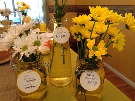 You Are My Sunshine Baby Shower Daisy Centerpieces Yellow Girl Baby