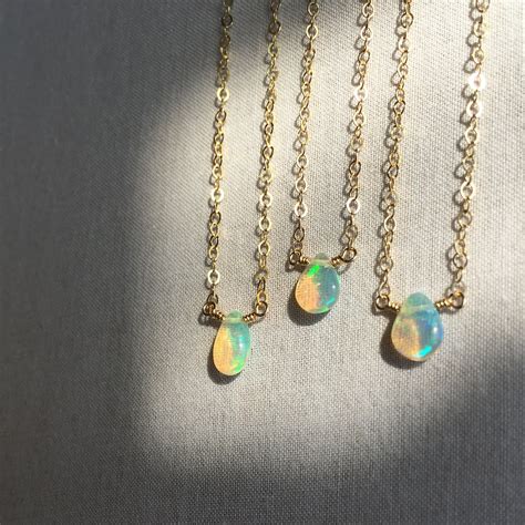Äthiopische Opal Halskette Opal Halskette Gold Opal Schmuck Etsy