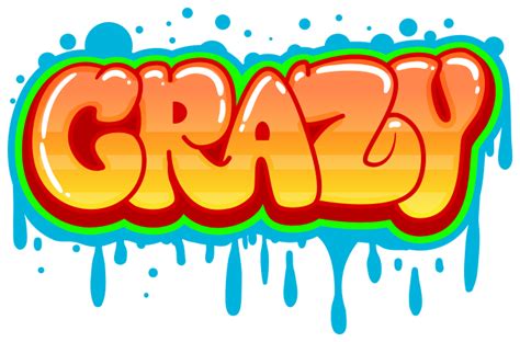 Sticker Graffiti Crazy Text Wall Decal Tenstickers