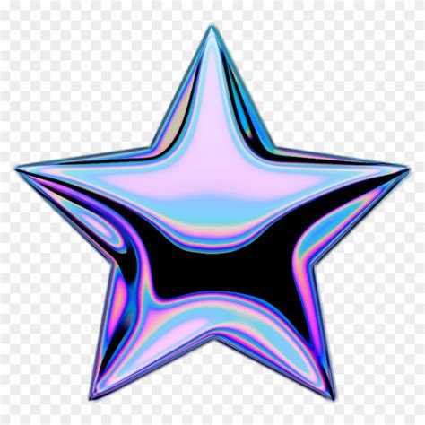 Holo Holographic Shootingstar Stars Star Emoji Iridesce Vaporwave Png