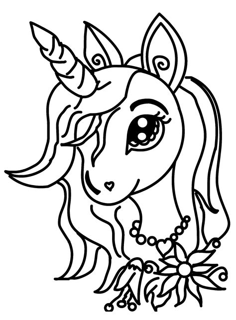 Easy Cute Printable Unicorn Coloring Pages