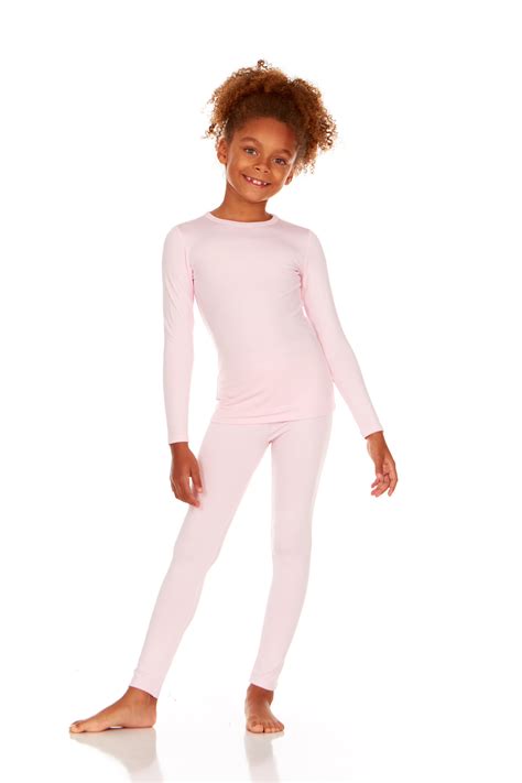 Thermajane Girls Ultra Soft Thermal Underwear Long Johns Set With