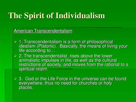 Ppt The Spirit Of Individualism Powerpoint Presentation Free Download Id5751556