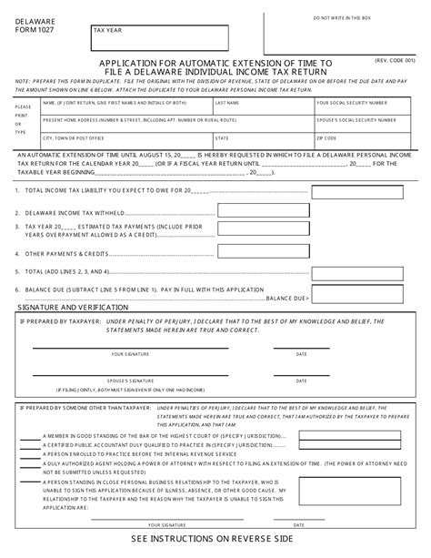 Form 1027 Fill Out Sign Online And Download Printable Pdf Delaware