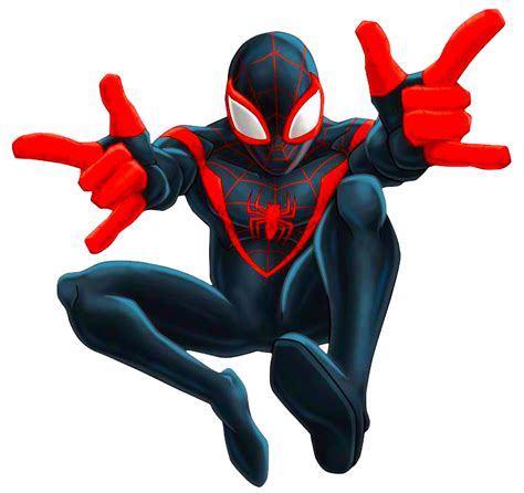 A Cartoon Spider Man With His Hands In The Air