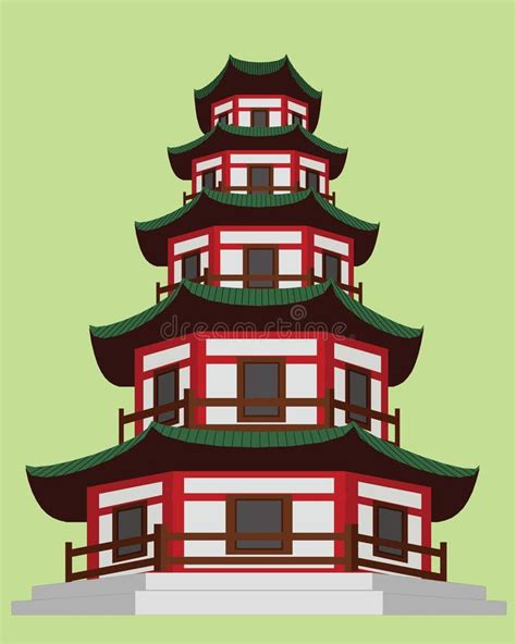 Chinese Pagode Vector Illustratie Illustration Of Toerist 30455609
