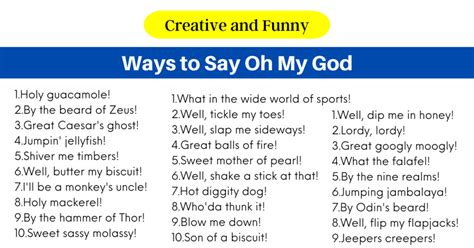 Creative And Funny Ways To Say Oh My God MyWaystoSay