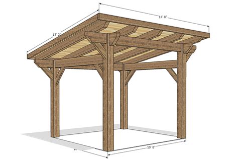 108 X10 Sloped Pergola Straight Frame Front Side Ontario Outdoor