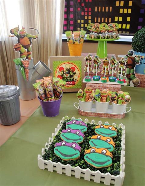 loving the cookies at this teenage mutant ninja turtles birthday party see more party ideas at