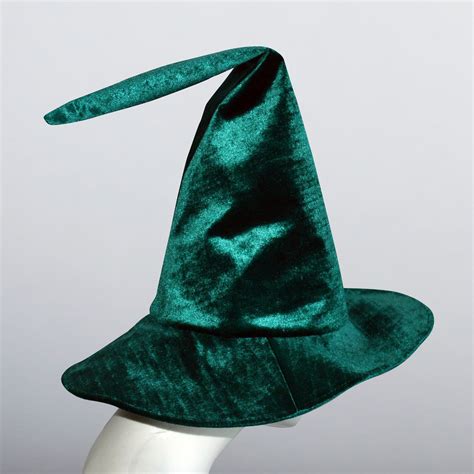 Green Velvet Hat Wizard Hat Wide Brim Hat Witch Or Wizard Etsy