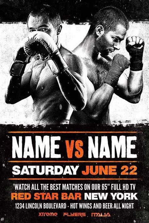 Boxing Sports Event Free Flyer Template Sports Flyer Free Flyer