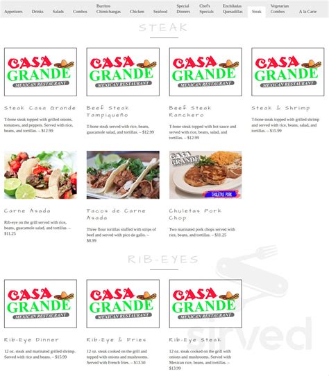 Maybe you would like to learn more about one of these? Casa Grande menu in South Point, Ohio, USA