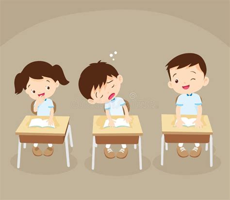 Student Boy Sleeping In Classroom Stock Vector Illustration Of