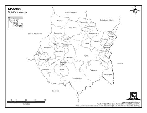 Mapa Para Imprimir De Morelos Mapa De Municipios De Morelos Inegi De
