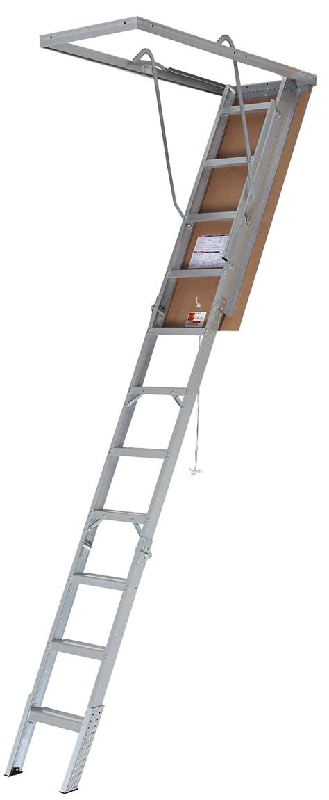 Lite Aluminum Attic Ladder W Aluminum Frame 375 Lbs Capacity 22 12