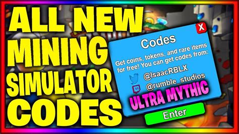 All New140 Codesmining Simulator Codes Roblox 2019 Youtube