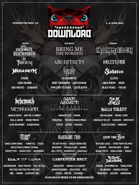 Many more acts will be announced soon. Download 2021 - Page 15 - Download Festival - Festival Forums