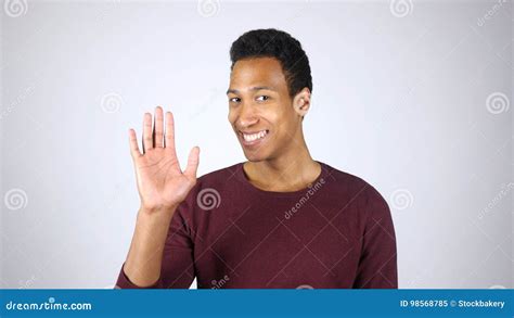 Good Bye Waving Hand Gesture By Afro American Man Stock Image Image