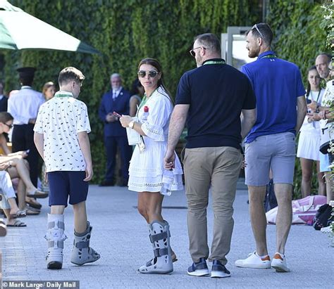 coleen and wayne rooney appear in good spirits alongside their son kai at day 12 of wimbledon