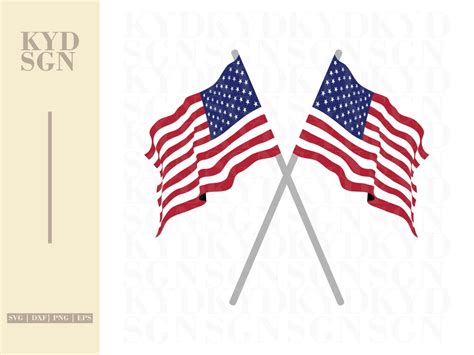 patriotic crossed american flag svg cut files and clipart vectorency