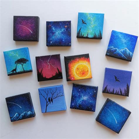 Recent Tiny Paintings Me Acrylic On 2x2 Inch Canvas 2020 Art