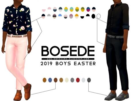 Easter 2019 Bosede Outfit And Shoes Cm At Onyx Sims Sims 4 Updates