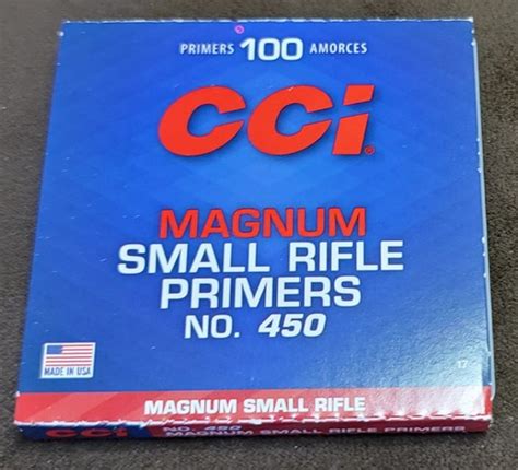 Cci Small Rifle Magnum Primers 450 100 Ct Pack Hofesh Sales Llc